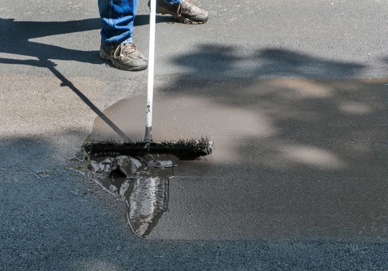 Fresh Asphalt Sealings Application